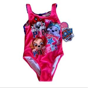 NWT Paw Patrol pup power pink swim suit. SPF 50. 2T.